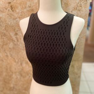 Abercrombie Black Open Back Crop Top